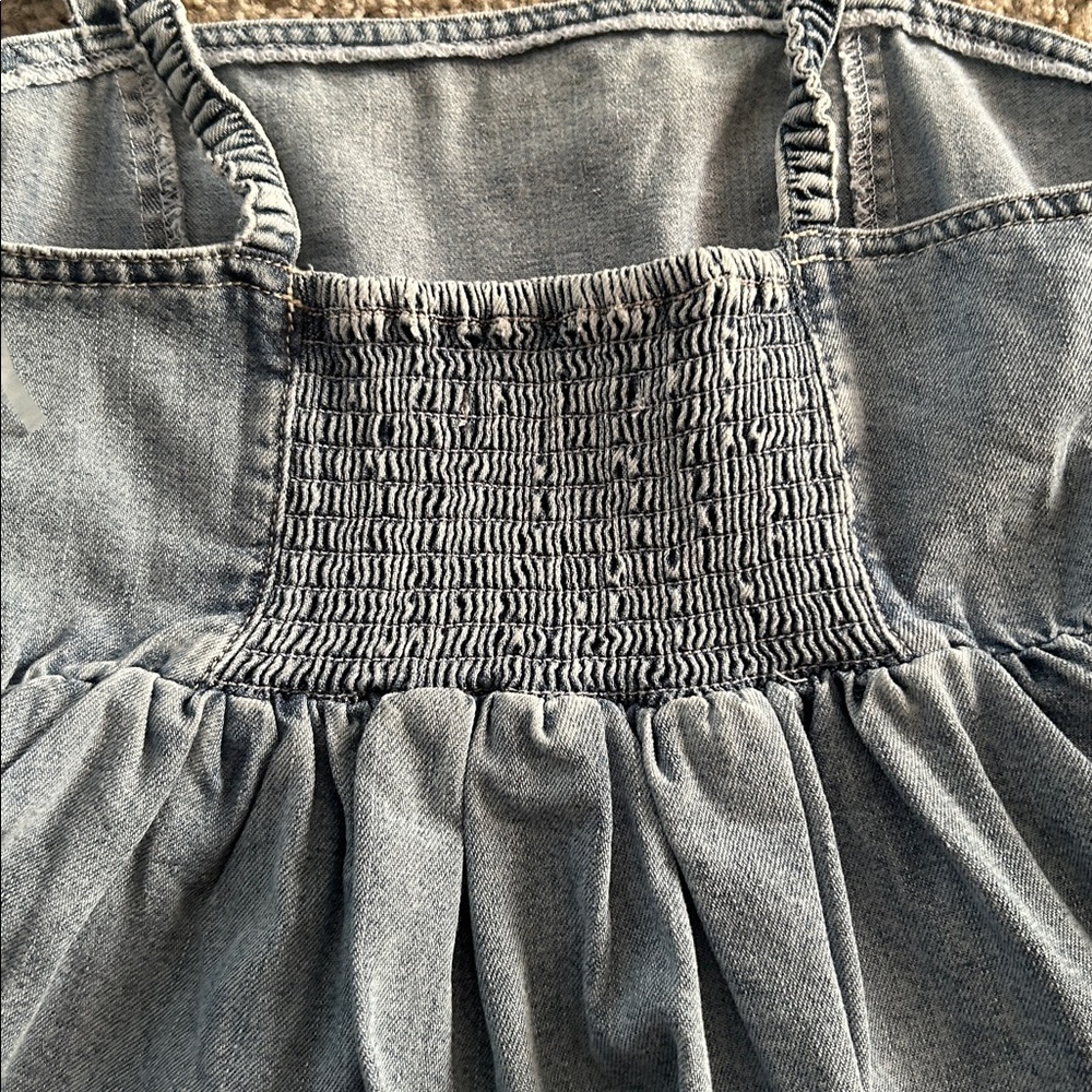 Celebrity Pink Denim Blue Peplum Top - Picture 4 of 8